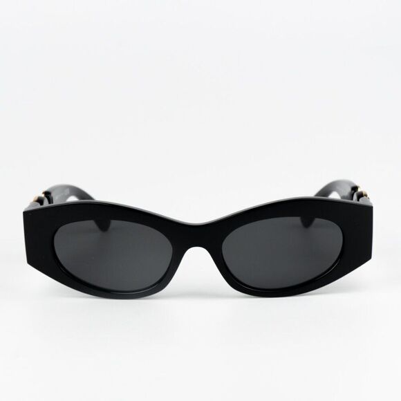 NEW Versace VE4480U GB1/87 Black Gold Dark Grey Oval Unisex Sunglasses main image 9